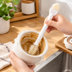 Double-Head Cup Cleaning Brush | Long Handle Bottle & Lid Brush Set for Cups, Mugs, Baby Bottles & Narrow Jars | Kitchen Scrubber