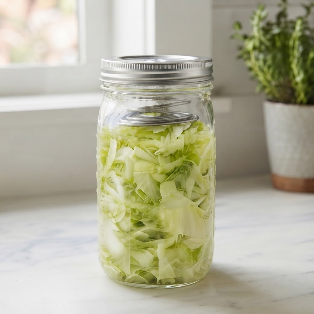 Stainless Steel Mason Jar Fermentation Lids with Springs | Wide Mouth Pressure Sealing Lid Set for Fermenting Pickles & Vegetables