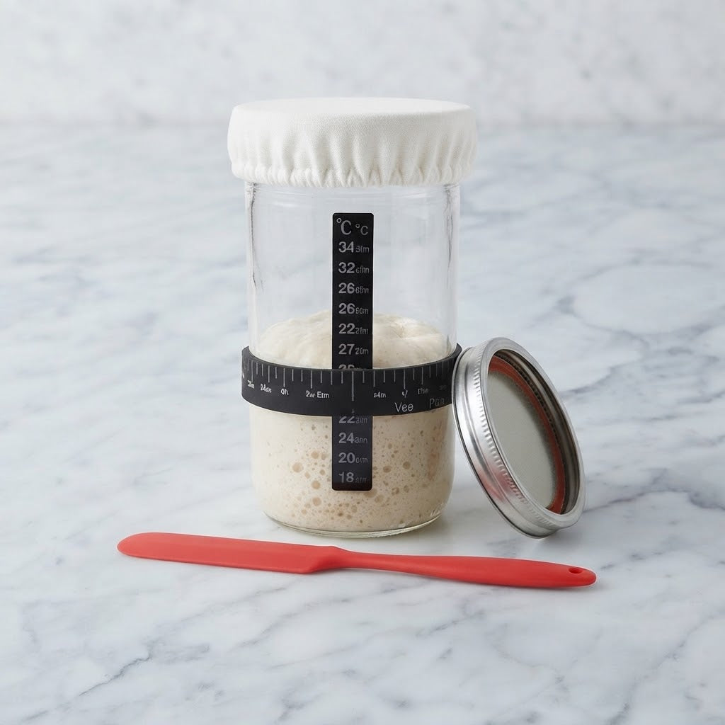 24oz Sourdough Starter Jar | Glass Fermentation Jar with Loose Lid for Sourdough Bread Baking, Dough Fermentation & Kitchen Décor