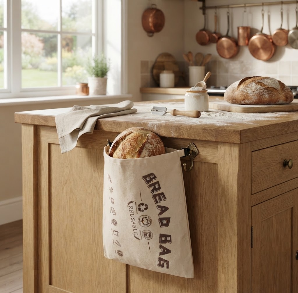 Cotton Beeswax Bread Bags | Reusable Food Storage Bags with Drawstring for Picnic, Loaf & Snack | Eco-Friendly Natural Fabric Wrap