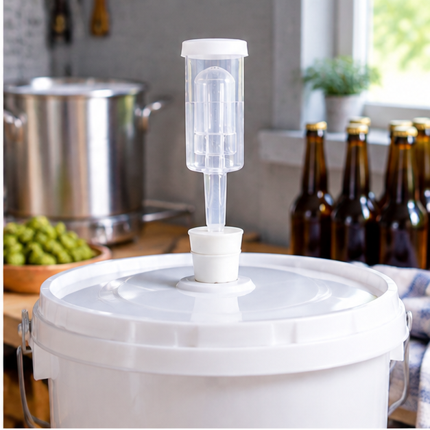 Three-Piece Water Airlock | S-Shaped Fermentation Airlock for Homebrewing Wine, Beer & Kombucha | One-Way Exhaust Valve