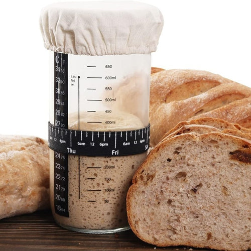24oz Sourdough Starter Jar | Glass Fermentation Jar with Loose Lid for Sourdough Bread Baking, Dough Fermentation & Kitchen Décor